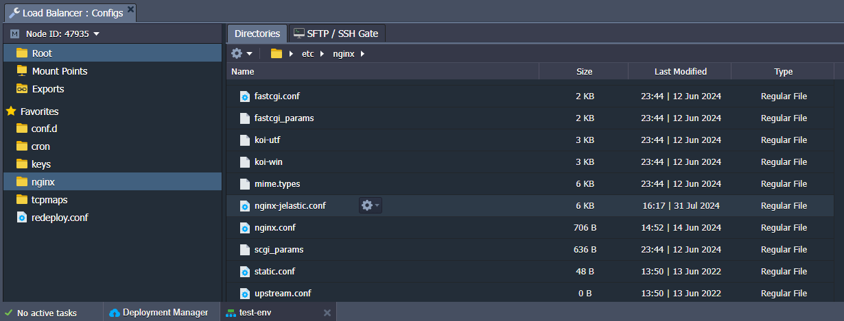 buka file nginx jelastic