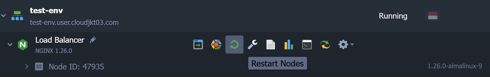 restart nodes konfigurasi load balancer