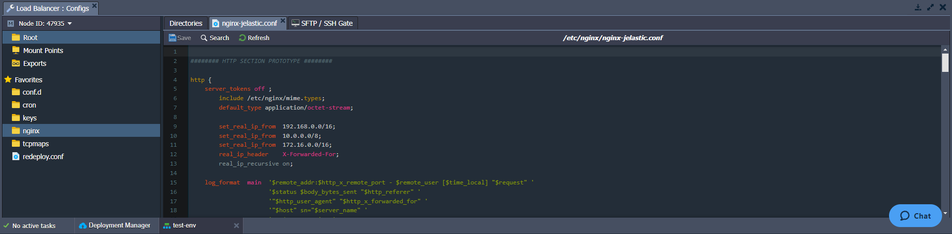 tampilan konfigurasi nginx