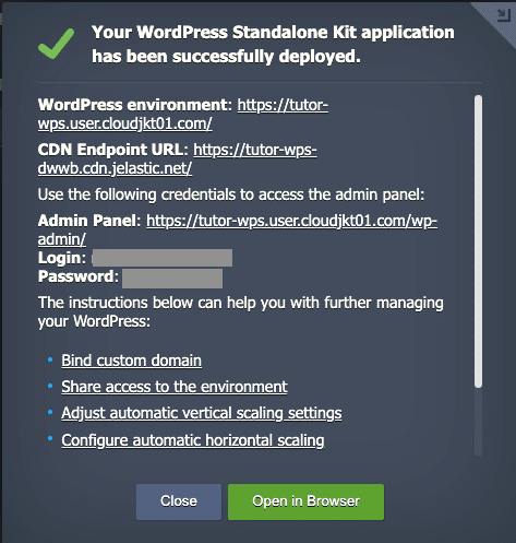 instalasi selesai - cara install wordpress standalone