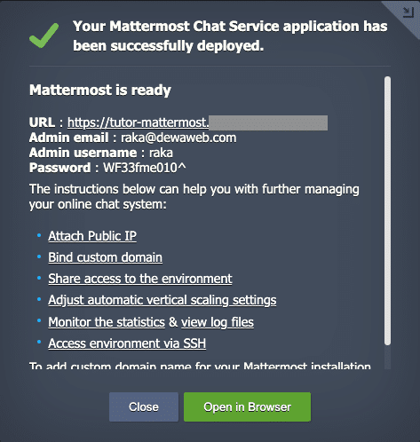 instalasi selesai - cara install mattermost