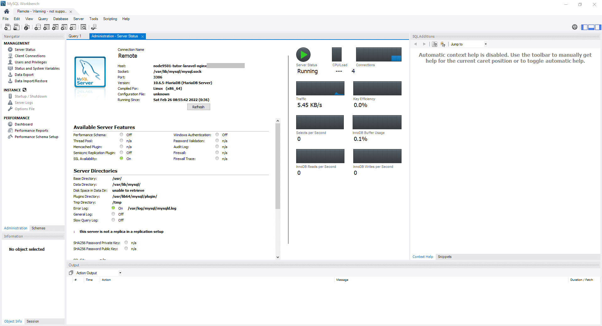 testing - cara remote mysql