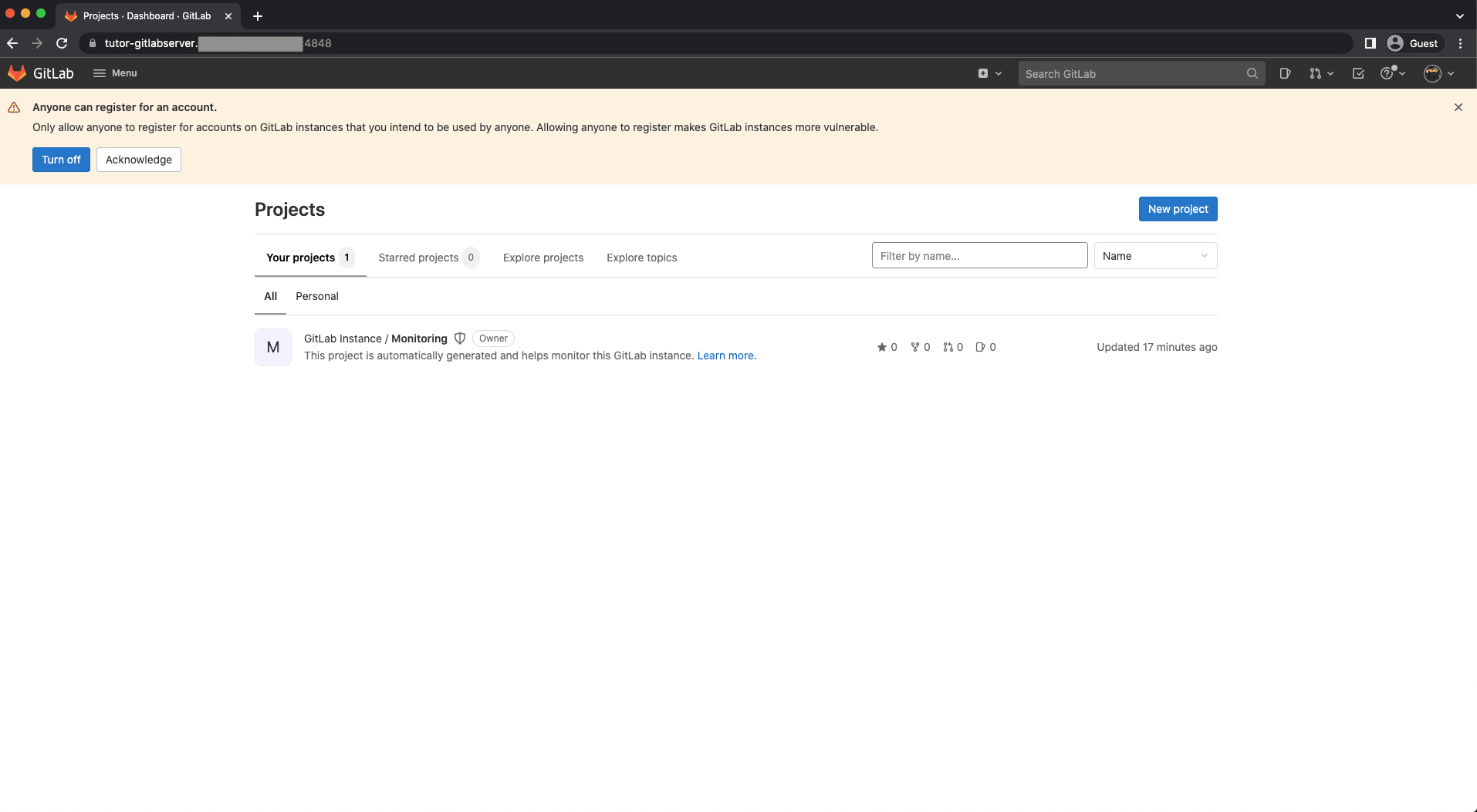 testing - cara install gitlab server