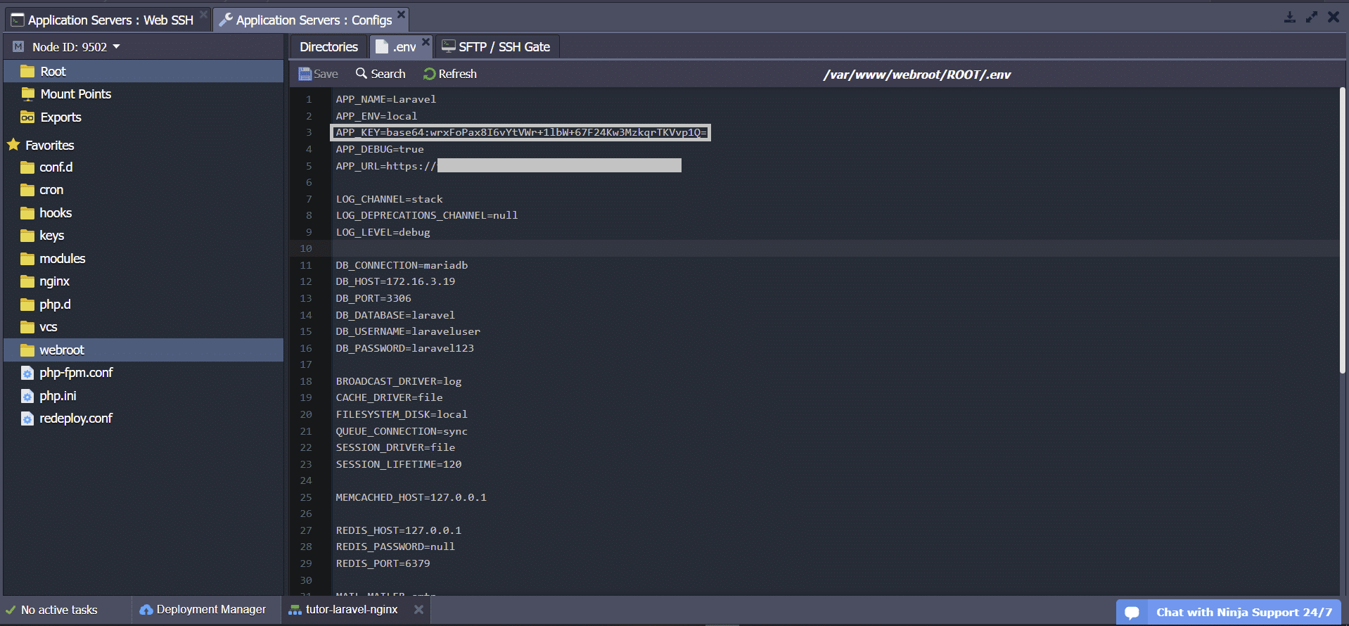 generate app key - deploy laravel menggunakan nginx