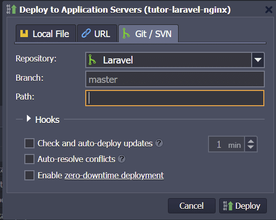 pilih path - cara deploy laravel menggunakan nginx